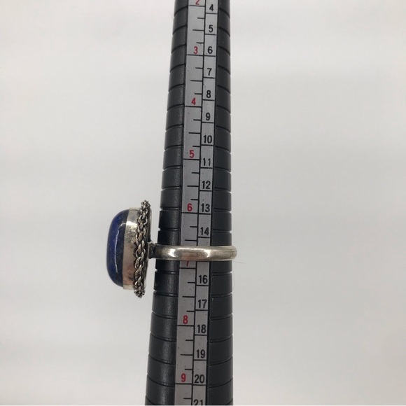 Oval Lapis Lazuli Silver Ring - Picture 5 of 5